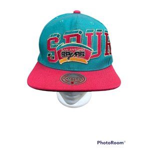 San Antonio Spurs NBA Snapback HWC Hat Mitchell & Ness Teal‎ Pink Original Fit